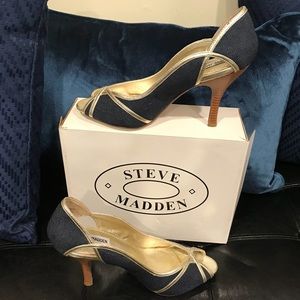 Steve Madden Denim Peep Toe Heel
